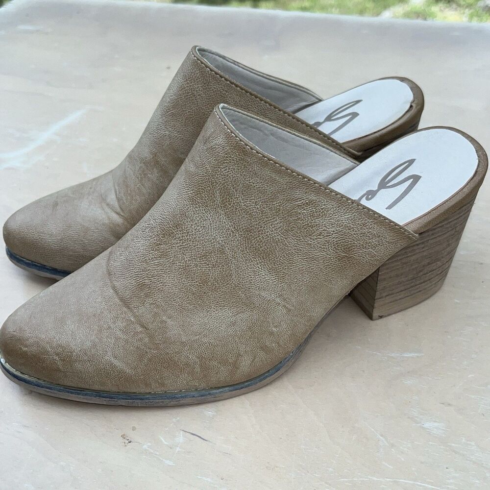 Seven7 Women’s Dandy Mule Block Heel Western Clog Slide Size 7